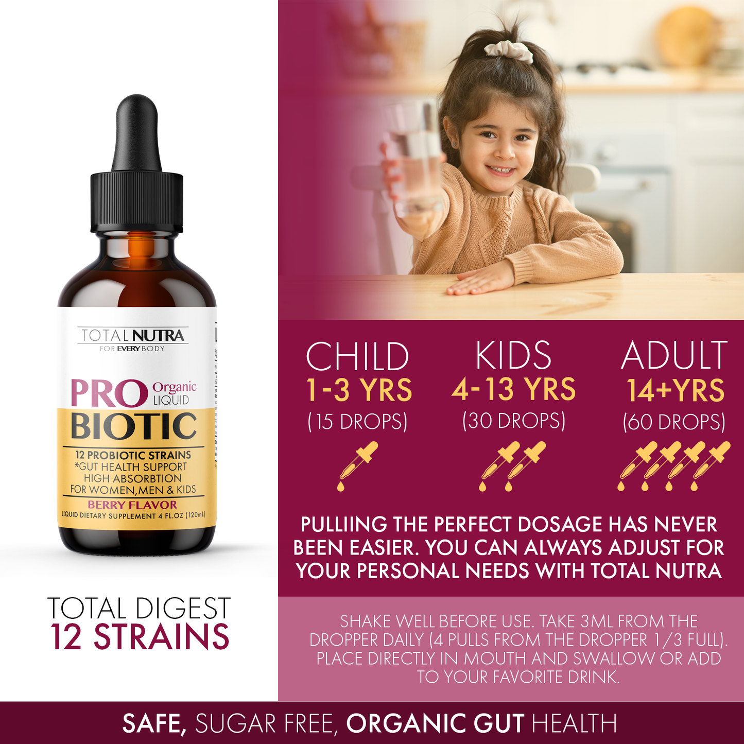 Liquid Probiotic Berry Flavor