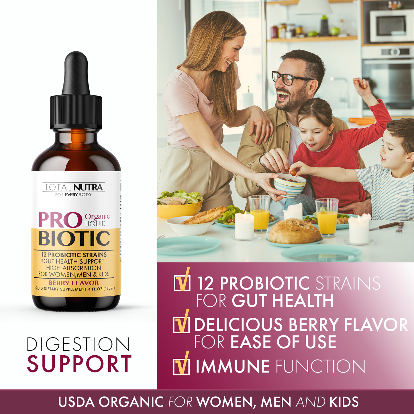 Liquid Probiotic Berry Flavor