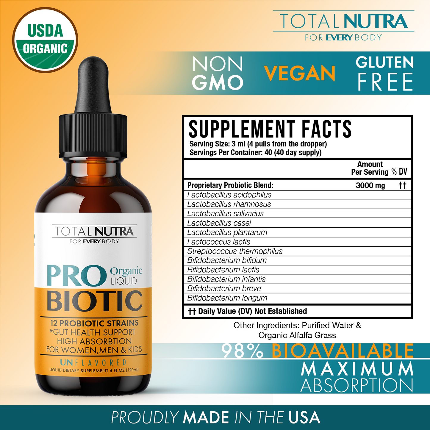 USDA Certified Organic Liquid Probiotic